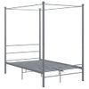 Cama Matrimonial | Cama Para Adultos | Estructura De Cama Con Dosel Metal Gris 120x200 Cm Cfw684811