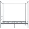 Cama Matrimonial | Cama Para Adultos | Estructura De Cama Con Dosel Metal Gris 120x200 Cm Cfw684811