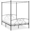 Cama Matrimonial | Cama Para Adultos | Estructura De Cama Con Dosel Metal Gris 140x200 Cm Cfw812843