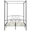 Cama Matrimonial | Cama Para Adultos | Estructura De Cama Con Dosel Metal Gris 140x200 Cm Cfw812843