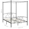 Cama Matrimonial | Cama Para Adultos | Estructura De Cama Con Dosel Metal Gris 140x200 Cm Cfw812843