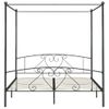 Cama Matrimonial | Cama Para Adultos | Estructura De Cama Con Dosel Metal Gris 180x200 Cm Cfw558573