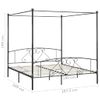 Cama Matrimonial | Cama Para Adultos | Estructura De Cama Con Dosel Metal Gris 180x200 Cm Cfw558573