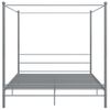 Cama Matrimonial | Cama Para Adultos | Estructura De Cama Con Dosel Metal Gris 180x200 Cm Cfw870853