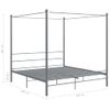 Cama Matrimonial | Cama Para Adultos | Estructura De Cama Con Dosel Metal Gris 180x200 Cm Cfw870853