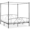 Cama Matrimonial | Cama Para Adultos | Estructura De Cama Con Dosel Metal Gris 200x200 Cm Cfw365992