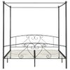 Cama Matrimonial | Cama Para Adultos | Estructura De Cama Con Dosel Metal Gris 200x200 Cm Cfw365992