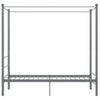 Cama Individual | Cama Para Adultos | Estructura De Cama Con Dosel Metal Gris 90x200 Cm Cfw496836