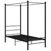 Cama Individual | Cama Para Adultos | Estructura De Cama Con Dosel Metal Negro 100x200 Cm Cfw695023