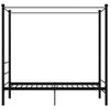 Cama Individual | Cama Para Adultos | Estructura De Cama Con Dosel Metal Negro 100x200 Cm Cfw695023