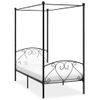 Cama Matrimonial | Cama Para Adultos | Estructura De Cama Con Dosel Metal Negro 120x200 Cm Cfw372332