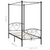 Cama Matrimonial | Cama Para Adultos | Estructura De Cama Con Dosel Metal Negro 120x200 Cm Cfw372332