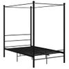 Cama Matrimonial | Cama Para Adultos | Estructura De Cama Con Dosel Metal Negro 140x200 Cm Cfw683330