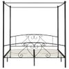 Cama Matrimonial | Cama Para Adultos | Estructura De Cama Con Dosel Metal Negro 200x200 Cm Cfw562709