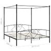 Cama Matrimonial | Cama Para Adultos | Estructura De Cama Con Dosel Metal Negro 200x200 Cm Cfw562709