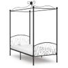 Cama Individual | Cama Para Adultos | Estructura De Cama Con Dosel Metal Negro 90x200 Cm Cfw716418