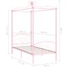 Cama Individual | Cama Para Adultos | Estructura De Cama Con Dosel Metal Rosa 90x200 Cm Cfw888055