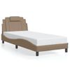 Cama Para Adulto | Cama Individual | Estructura De Cama Con Led Cuero Sintético Capuchino 90x200 Cm Cfw714939