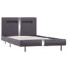 Cama Individual | Cama Para Adultos | Estructura De Cama Con Led De Cuero Sintético Gris 90x200 Cm Cfw707020