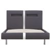 Cama Individual | Cama Para Adultos | Estructura De Cama Con Led De Cuero Sintético Gris 90x200 Cm Cfw707020