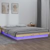 Cama Matrimonial | Cama Para Adultos | Estructura De Cama Con Led De Madera Maciza 160x200 Cm Cfw432589