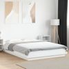 Cama Matrimonial | Cama Para Adultos | Estructura De Cama Con Led Madera Ingeniería Blanco 140x190 Cm Cfw57931