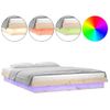 Cama Matrimonial | Cama Para Adultos | Estructura De Cama Con Led Madera Maciza 140x190 Cm Cfw488526