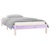 Cama Individual | Cama Para Adultos | Estructura De Cama Con Led Madera Maciza 75x190 Cm Cfw772643