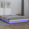 Cama Matrimonial | Cama Para Adultos | Estructura De Cama Con Led Madera Maciza Blanca 160x200 Cm Cfw112654