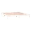 Cama Matrimonial | Cama Para Adultos | Estructura De Cama Con Led Madera Maciza Blanca 160x200 Cm Cfw742109