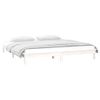 Cama Matrimonial | Cama Para Adultos | Estructura De Cama Con Led Madera Maciza Blanco 140x190 Cm Cfw224667