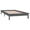 Cama Individual | Cama Para Adultos | Estructura De Cama Con Led Madera Maciza Gris 100x200 Cm Cfw510503