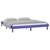 Cama Matrimonial | Cama Para Adultos | Estructura De Cama Con Led Madera Maciza Gris 135x190 Cm Cfw263401