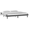 Cama Matrimonial | Cama Para Adultos | Estructura De Cama Con Led Madera Maciza Gris 135x190 Cm Cfw263401