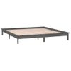 Cama Matrimonial | Cama Para Adultos | Estructura De Cama Con Led Madera Maciza Gris 160x200 Cm Cfw340921