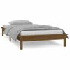 Cama Individual | Cama Para Adultos | Estructura De Cama Con Led Madera Maciza Marrón Miel 100x200 Cm Cfw799515