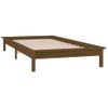 Cama Individual | Cama Para Adultos | Estructura De Cama Con Led Madera Maciza Marrón Miel 100x200 Cm Cfw799515