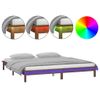 Cama Matrimonial | Cama Para Adultos | Estructura De Cama Con Led Madera Maciza Marrón Miel 120x190 Cm Cfw925911