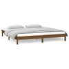 Cama Matrimonial | Cama Para Adultos | Estructura De Cama Con Led Madera Maciza Marrón Miel 120x200 Cm Cfw495307