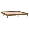 Cama Matrimonial | Cama Para Adultos | Estructura De Cama Con Led Madera Maciza Marrón Miel 120x200 Cm Cfw495307