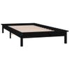 Cama Individual | Cama Para Adultos | Estructura De Cama Con Led Madera Maciza Negra 100x200 Cm Cfw248276