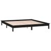 Cama Matrimonial | Cama Para Adultos | Estructura De Cama Con Led Madera Maciza Negra 120x200 Cm Cfw682331