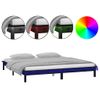 Cama Matrimonial | Cama Para Adultos | Estructura De Cama Con Led Madera Maciza Negra 150x200 Cm Cfw679941