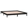 Cama Matrimonial | Cama Para Adultos | Estructura De Cama Con Led Madera Maciza Negra 150x200 Cm Cfw679941