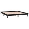 Cama Matrimonial | Cama Para Adultos | Estructura De Cama Con Led Madera Maciza Negro 140x190 Cm Cfw709164