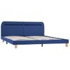 Cama Matrimonial | Cama Para Adultos | Estructura De Cama Con Led Tela Azul 180x200 Cm Cfw982548