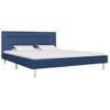 Cama Matrimonial | Cama Para Adultos | Estructura De Cama Con Led Tela Azul 180x200 Cm Cfw323714