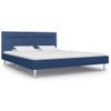 Cama Matrimonial | Cama Para Adultos | Estructura De Cama Con Led Tela Azul 180x200 Cm Cfw323714