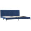 Cama Matrimonial | Cama Para Adultos | Estructura De Cama Con Led Tela Azul 180x200 Cm Cfw323714