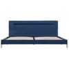 Cama Matrimonial | Cama Para Adultos | Estructura De Cama Con Led Tela Azul 180x200 Cm Cfw323714